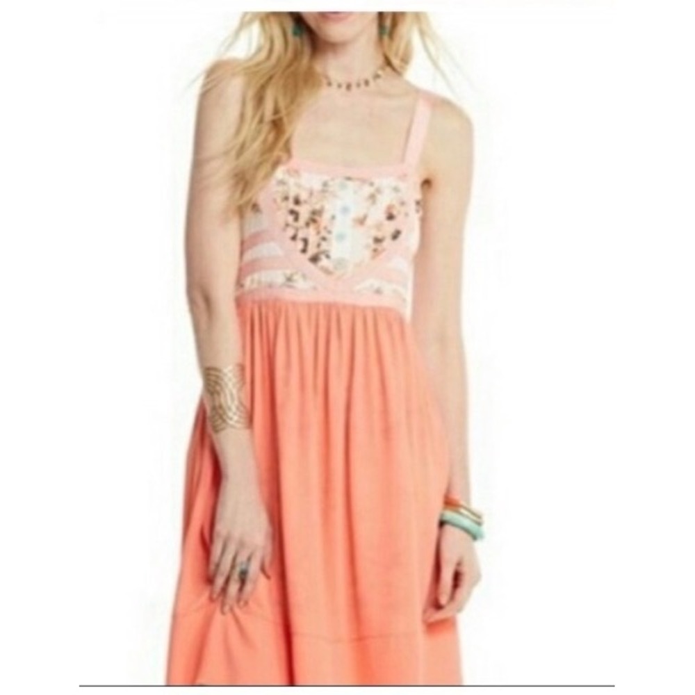 Matilda Jane Honeyed‎ Elegance Dress Womens MDM Pink Floral Mixed Media Strappy